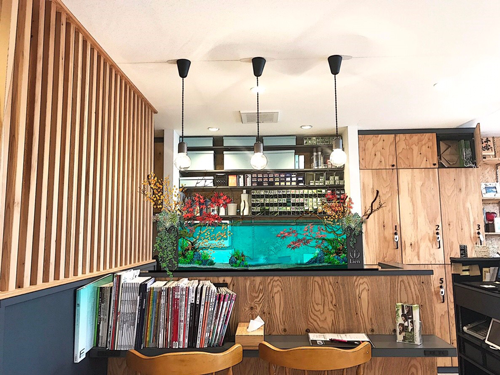 Smart 美容室lien様 事例 Smart Works 東京のレンタル水槽 アクアリウムの会社uws